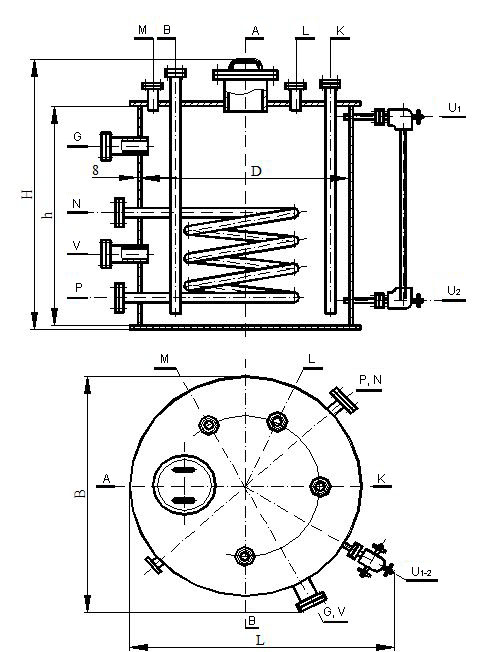 Vertical apparatus VPP with a coil