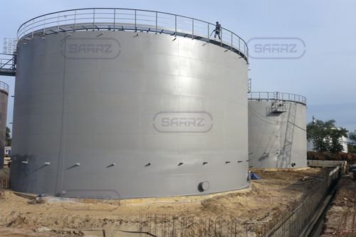 Completion of vertical tank erection