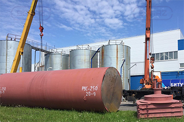 Steel work for vertical tank 250 m3 for bitumen storage