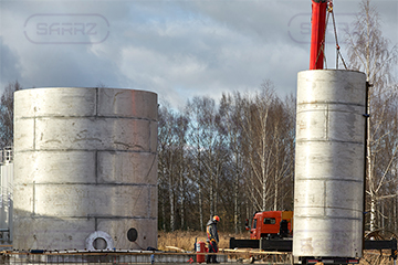 Erection procedure of the two vertical tanks