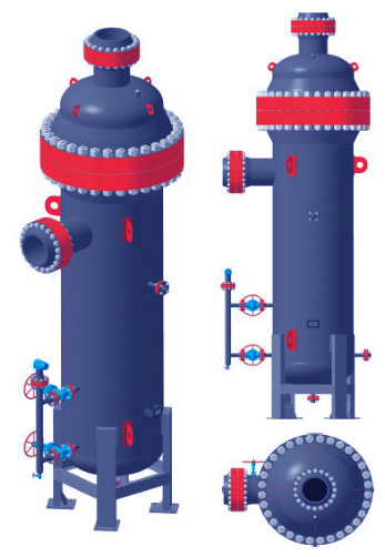 General drawing of the meshed gas separator GS