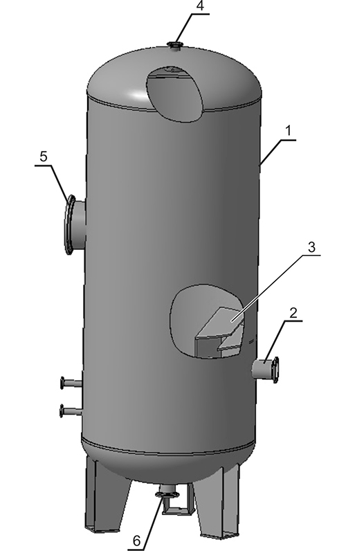 Vertical gas separator SGV drawing