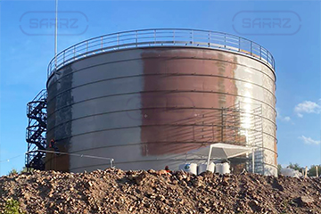 Pure water storage tank erection in the Saratov Region