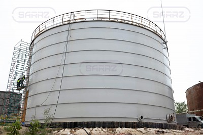 Pure water storage tank erection in the Saratov Region